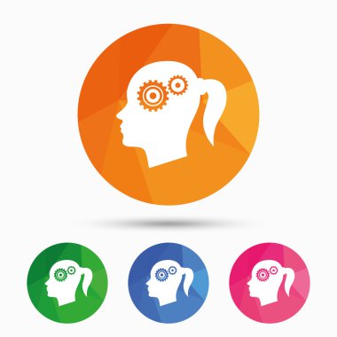 Dişli simgeleri ile Kadın Baş