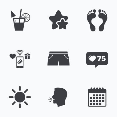 Beach Tatil simgeler. 