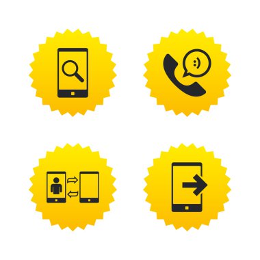 Call center, Phone icons.  