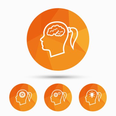 Beyin simgeleri ile Kadın Baş