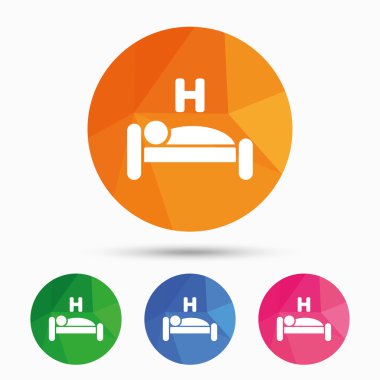 Otel konaklama işareti simgeleri.  