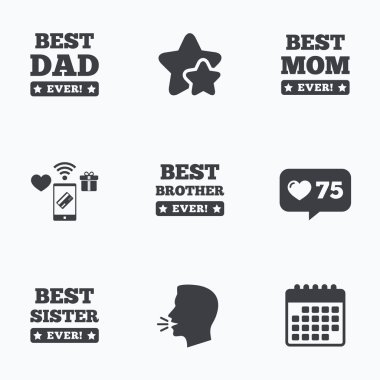 En iyi anne ve baba, kardeş, kardeş simgeler.