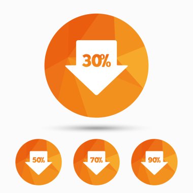 Satılık ok tag simgeleri.  