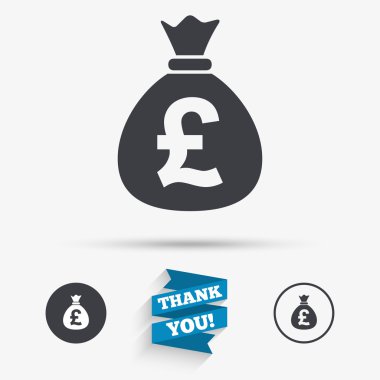 para çantası işareti simgesi. pound gbp para birimi.