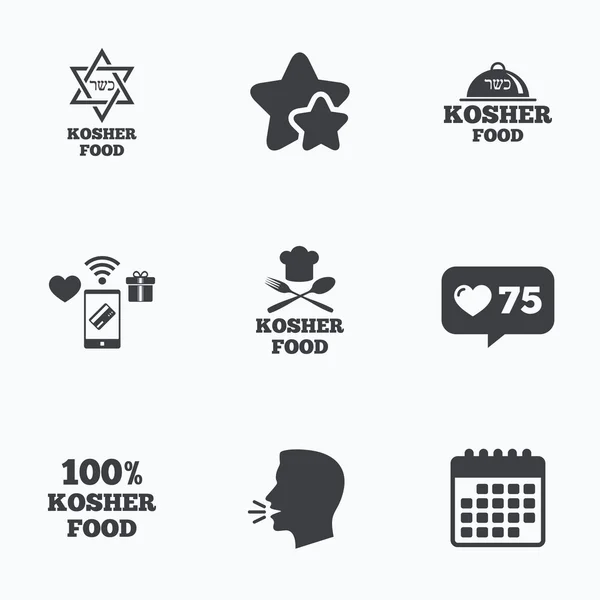 Iconos de productos alimenticios Kosher — Archivo Imágenes Vectoriales