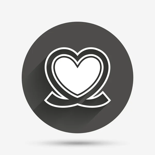 Icône de signe de ruban de coeur — Image vectorielle