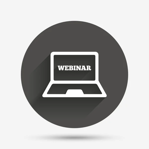 Webinar laptop teken pictogram — Stockvector