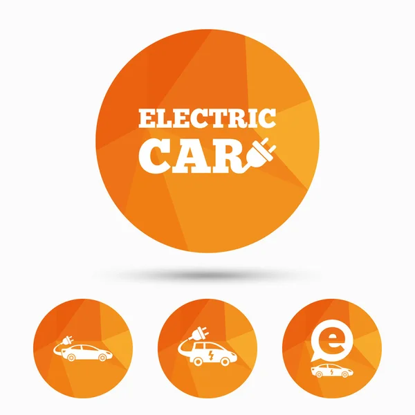 Iconos del coche eléctrico — Vector de stock