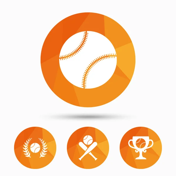 Baseball sport game icons — Stock Vector