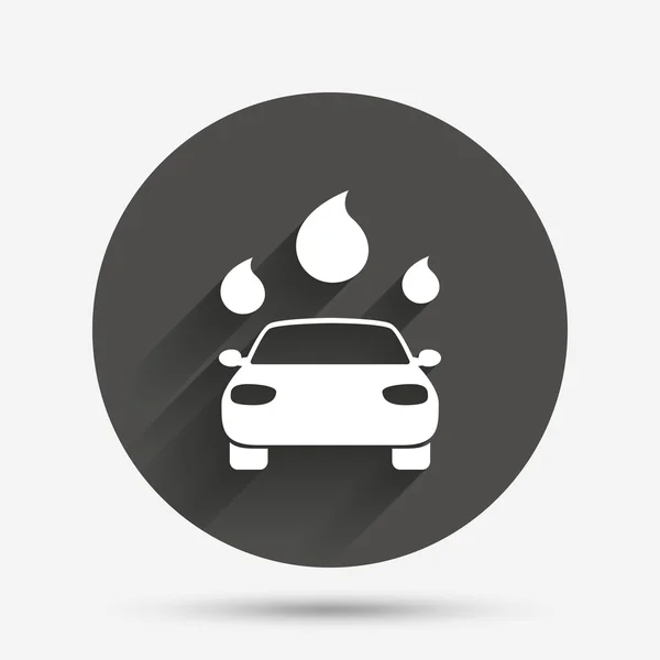 Icono de signo de lavado de coche. Cajero automático. Gota de agua — Vector de stock
