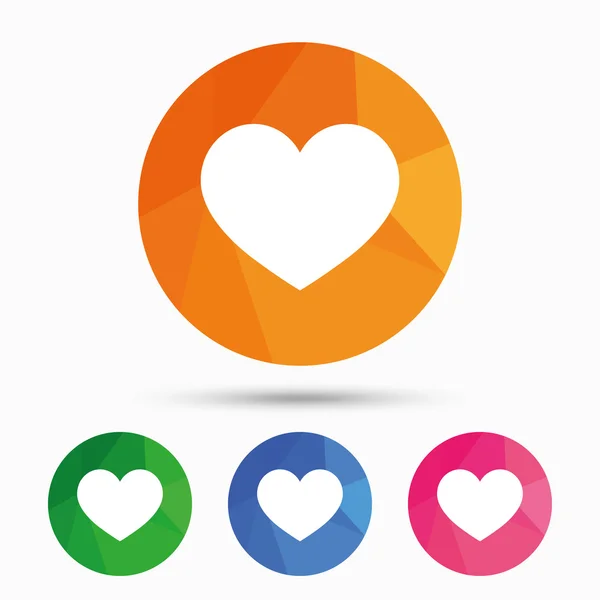 Srdce, láska ikony nastavit — Stockový vektor