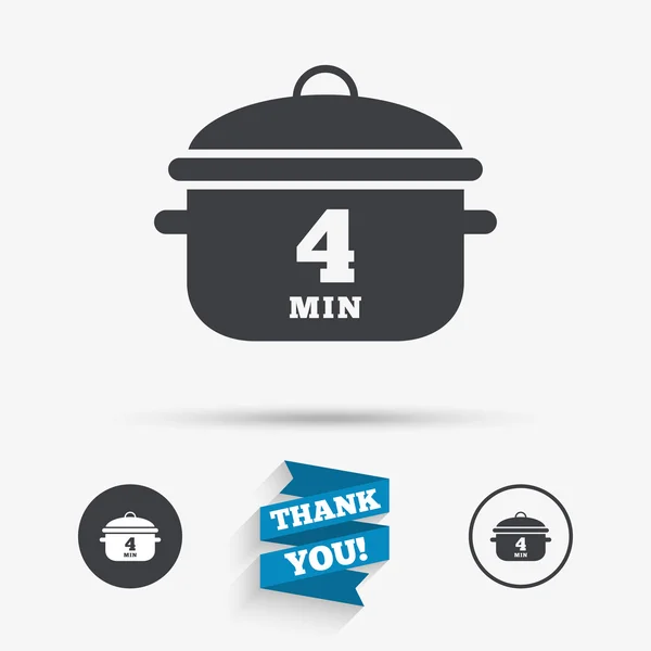 Koka 4 minuter. Matlagning ikoner — Stock vektor