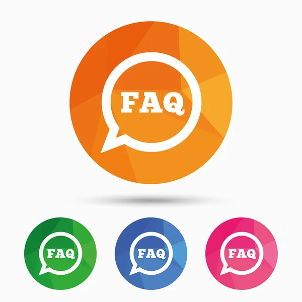 FAQ információk aláírás ikonra. Súgó-szimbólum. — Stock Vector