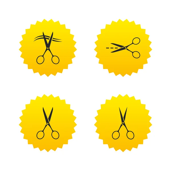 Ciseaux icônes. Coiffeur ou symbole de salon de coiffure — Image vectorielle