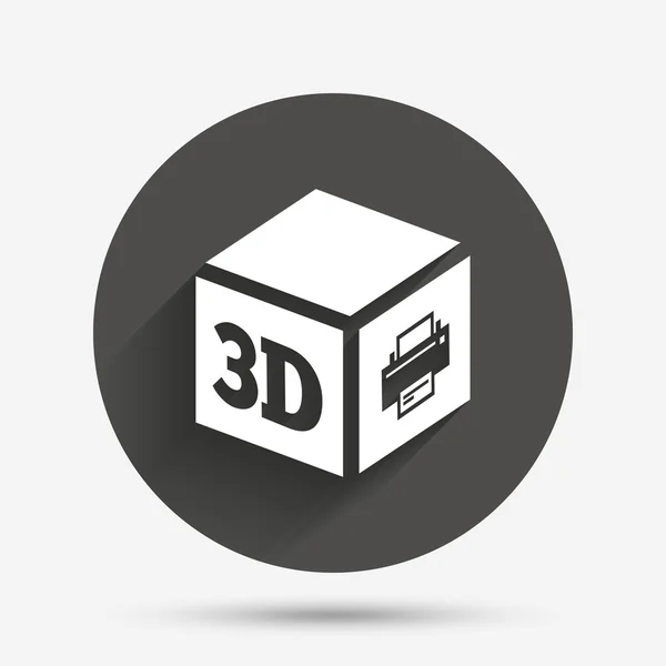 3D utskrift tecken ikonen — Stock vektor