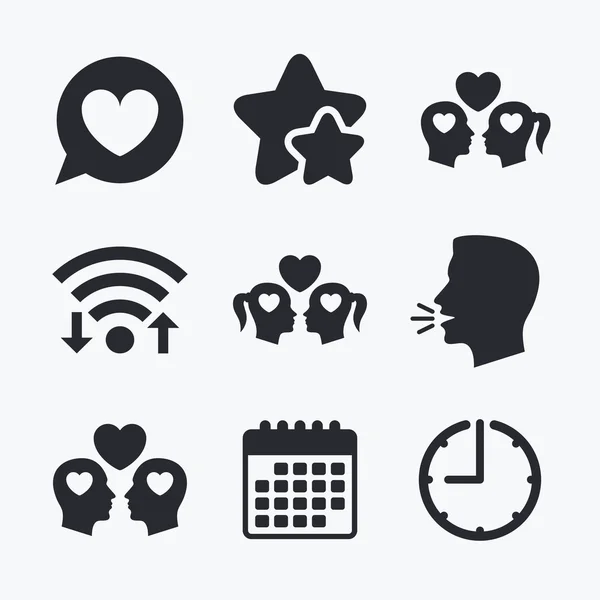 Couple love icons — Stock Vector