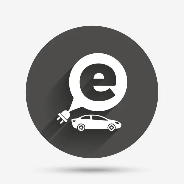 Samochód elektryczny ikona znak — Wektor stockowy