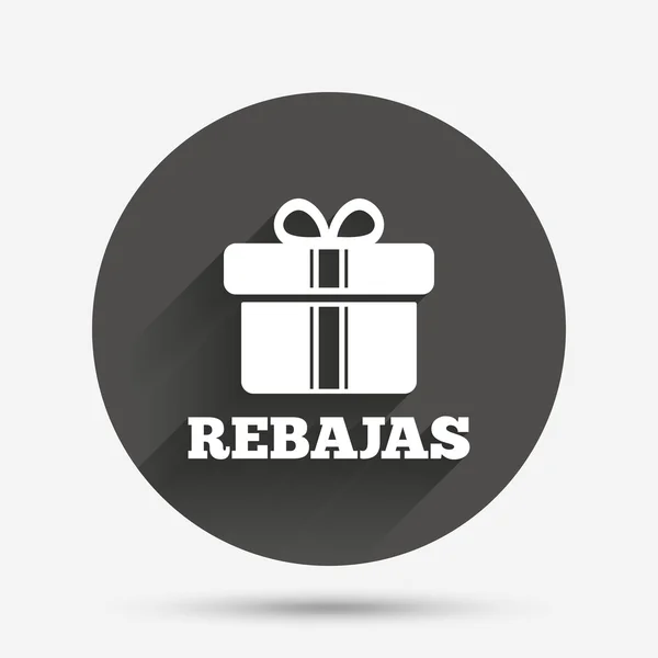 Rebajas - kortingen in Spanje teken pictogram. Geschenk. — Stockvector