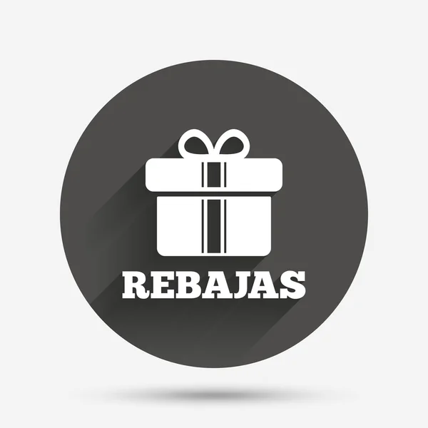 Rebajas - Descuentos en España signo icono. Regalo . — Vector de stock