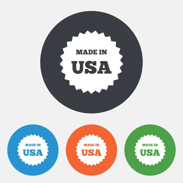 Hecho en los iconos de Estados Unidos — Vector de stock