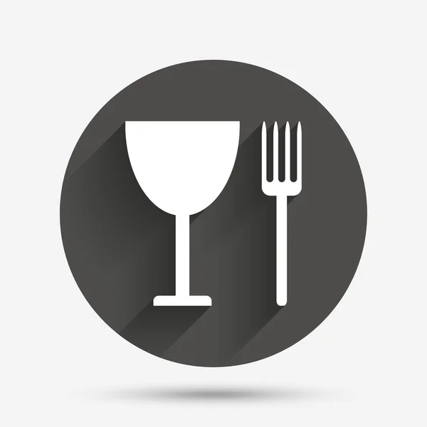 Eat sign icon. Cutlery symbol. Fork and wineglass. — Stock Vector