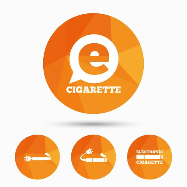 Sinais de cigarro electrónico. Ícones eletrônicos para fumar . —  Vetores de Stock