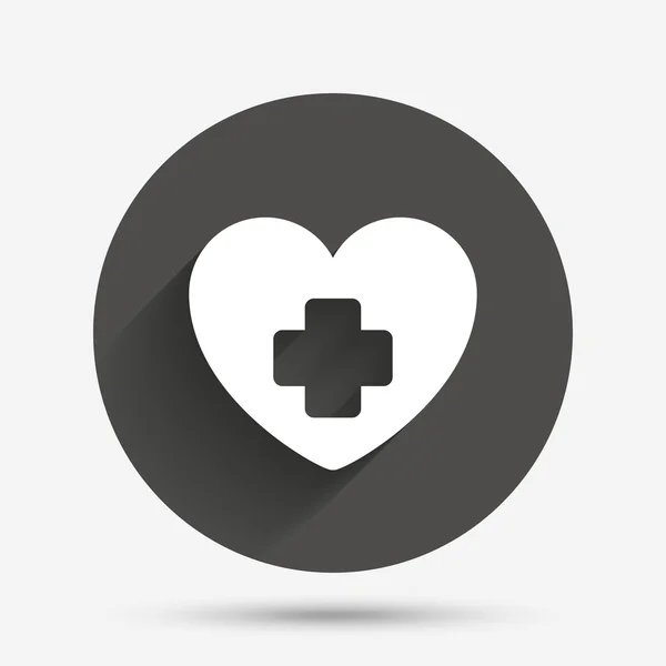 Medical heart with cross icon — Stock Vector