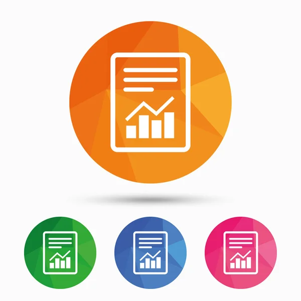 Fájldokumentum a diagram ikonjaival. — Stock Vector