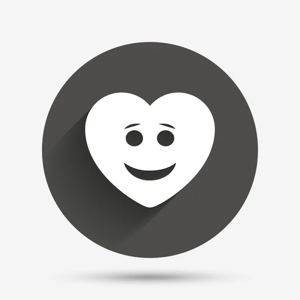 Icona del volto del cuore sorriso . — Vettoriale Stock
