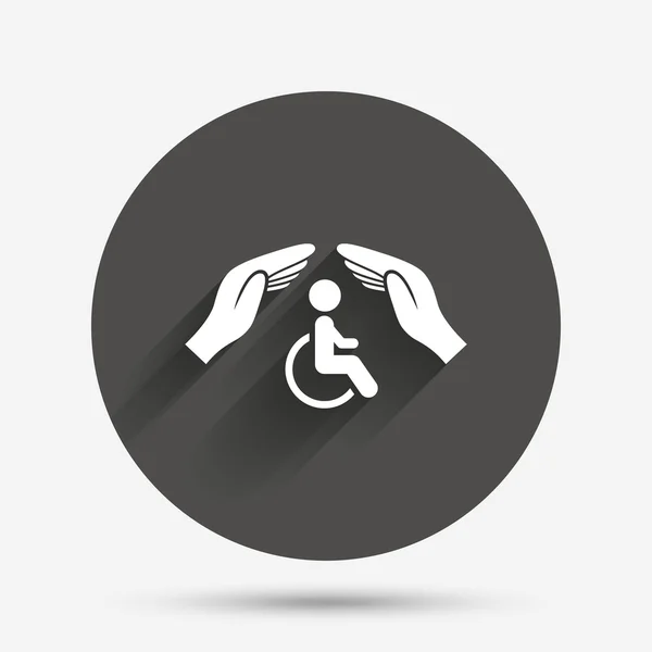 Disabled human insurance icon — Stock Vector