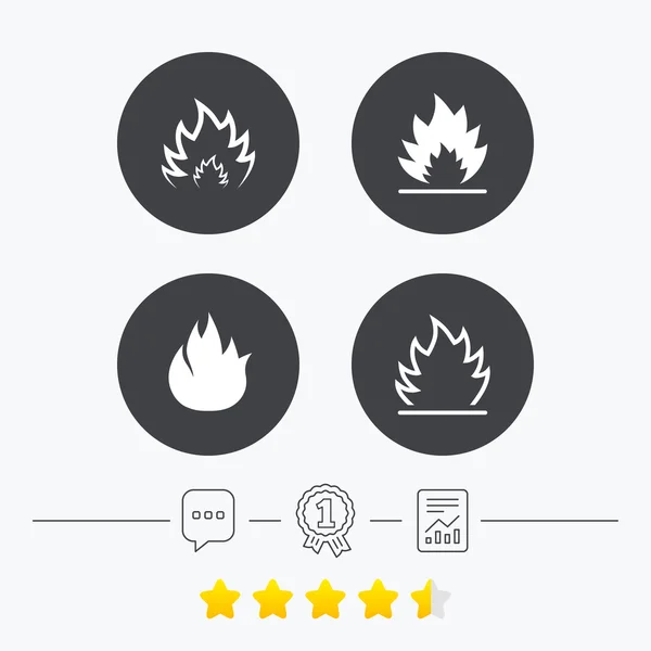 Oheň plamen znak ikony — Stockový vektor
