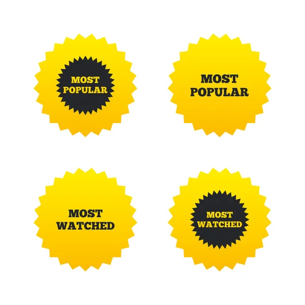 Most popular star icon. Most watched symbol. — Stock Vector