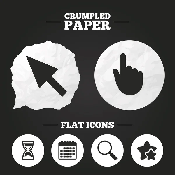 Mouse cursor, Hourglass, magnifier icons — Stock vektor