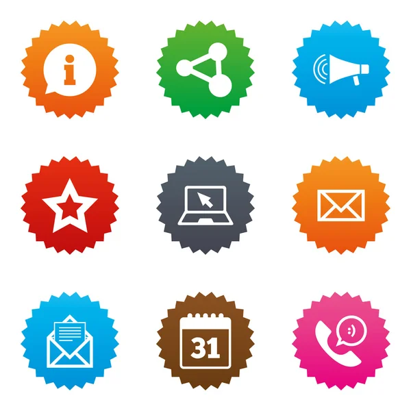 Communicatie, sociale media-iconen — Stockvector