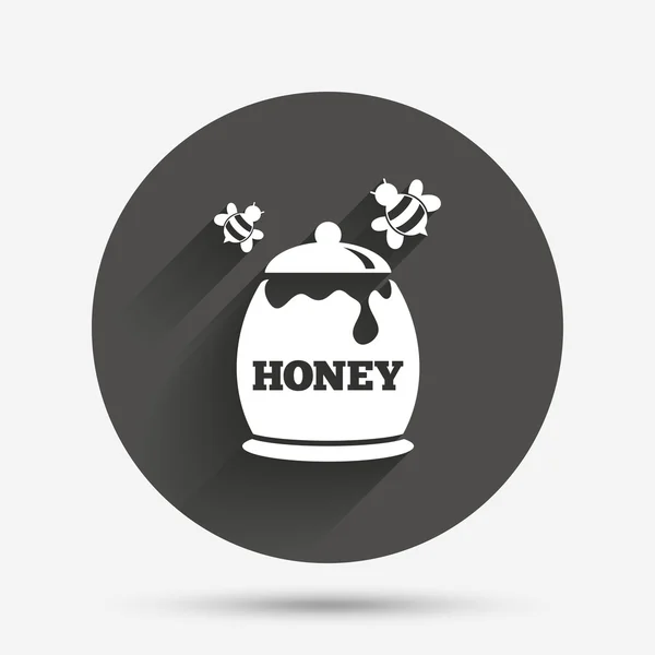 Honey pot jel ikon. Édes, természetes élelmiszer. — Stock Vector