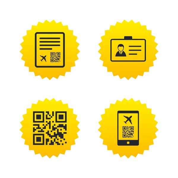 QR scan kód ikony — Stockový vektor