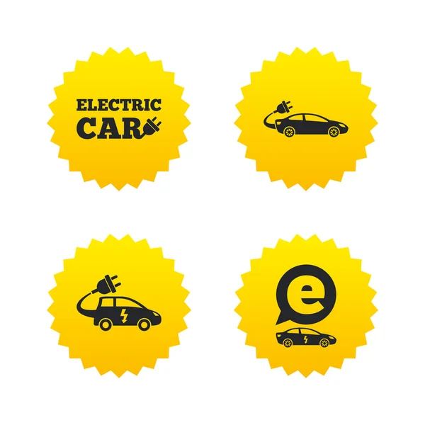 Iconos del coche eléctrico — Vector de stock