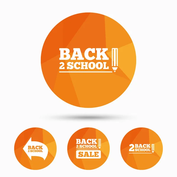 Back to school sale icons. — Stock Vector