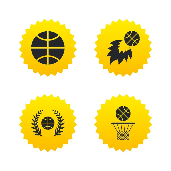 Basketball sport game icons. — Stock Vector