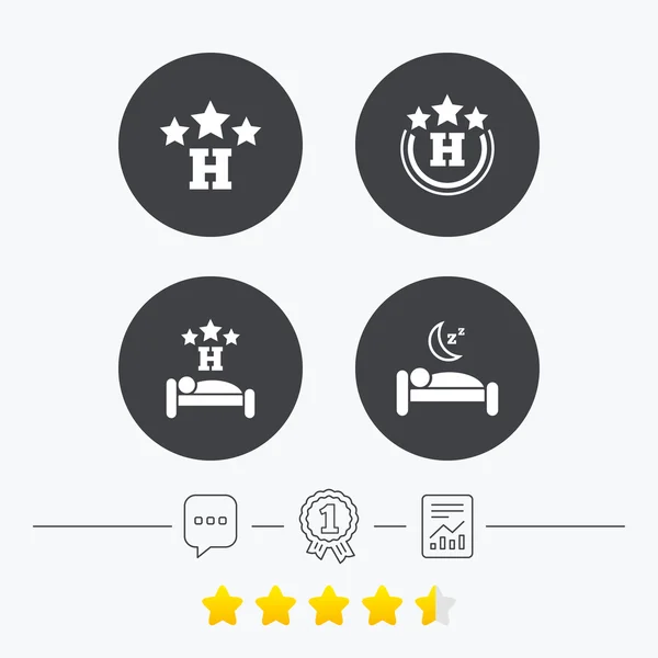 Three stars hotel icons. — Stock Vector