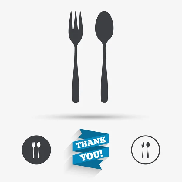 Dessert fork and teaspoon icons — Stock Vector