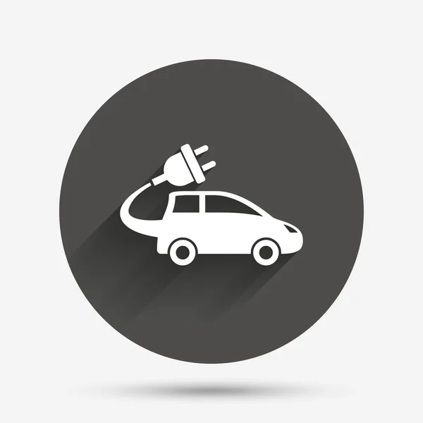 Icono de signo de coche eléctrico — Vector de stock