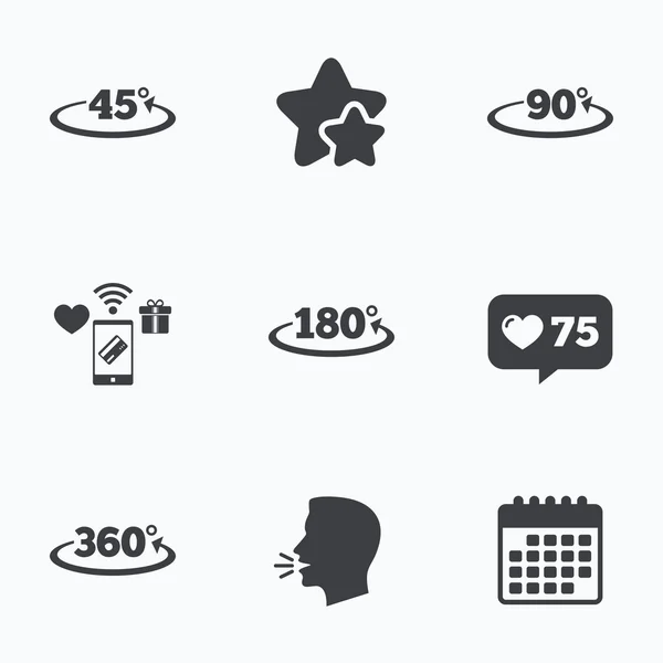 Angle degrees icons. Geometry math signs. — Stock Illustration Angle degrees icons. Geometry math signs. Royalty Free Stock Illustrations