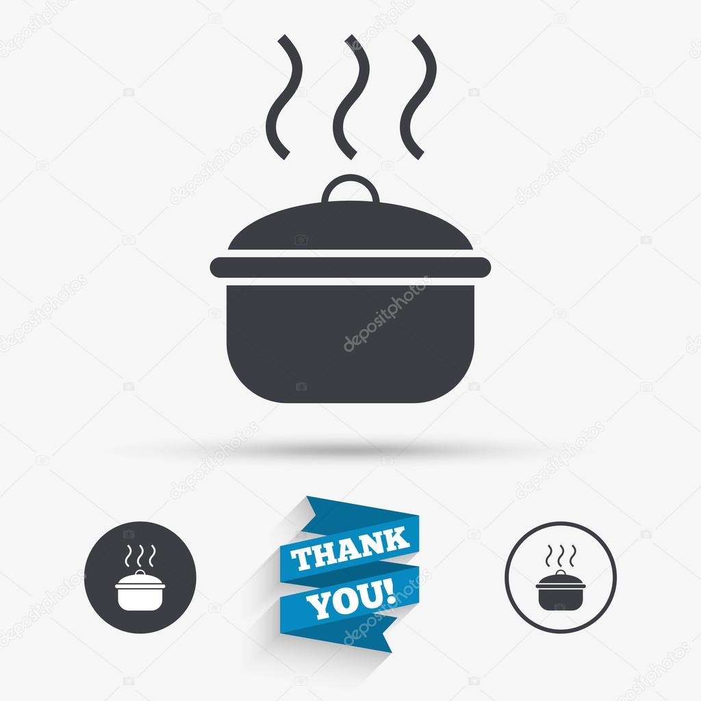 Cooking pan sign icons.  