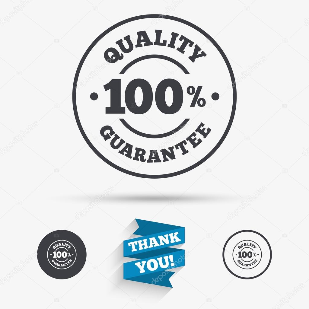 100% quality guarantee icons. Premium quality.