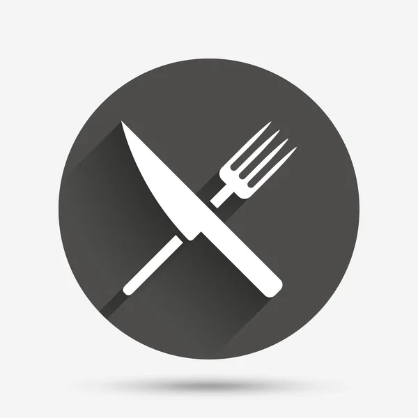 Bestek symbool. Mes en vork. — Stockvector