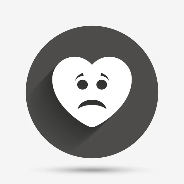 Triste icône de signe de visage coeur . — Image vectorielle
