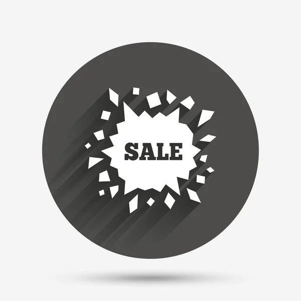 Sale icon. Cracked hole symbol. — Stock Vector