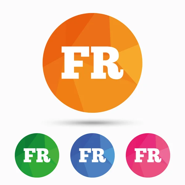 Francuski język znak ikona. tłumaczenie fr. — Wektor stockowy