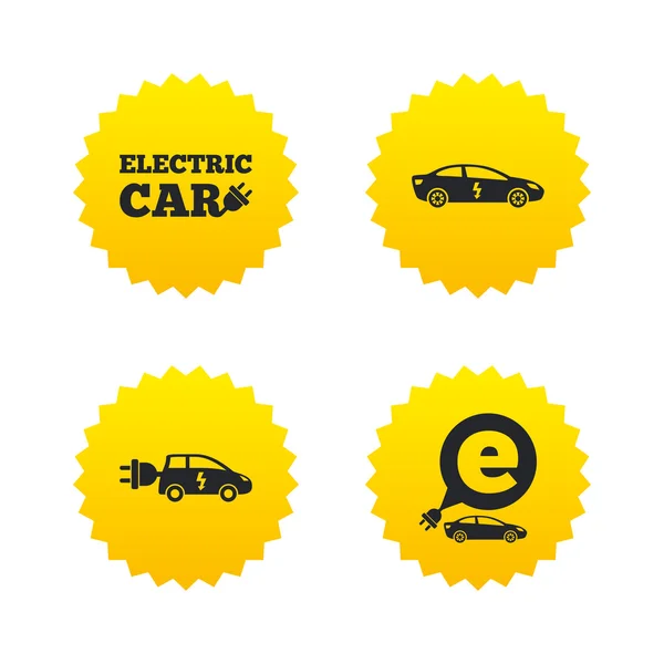 Electric car icons — Stock Vector